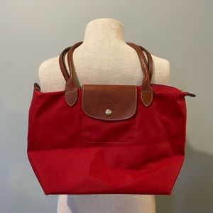 Red Longchamp Le Pliage Tote